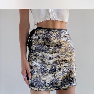 Urban Outfitters Paris Satin Wrap Mini Skirt size M